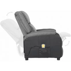 TRUE DEAL Fauteuil De Massage Inclinable Gris Clair Similicuir Et Tissu 11 TRUE DEAL Fauteuil De Massage Inclinable Gris Clair Similicuir Et Tissu -Pas Cher Fauteuil Magasin 57831561 5