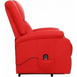 TRUE DEAL Fauteuil Inclinable Rouge Similicuir -Pas Cher Fauteuil Magasin 57831567 4