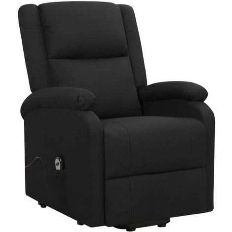 TRUE DEAL Fauteuil Inclinable Noir Tissu 4 TRUE DEAL Fauteuil Inclinable Noir Tissu – Image 2