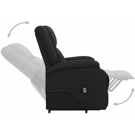 TRUE DEAL Fauteuil Inclinable Noir Tissu 7 TRUE DEAL Fauteuil Inclinable Noir Tissu – Image 5
