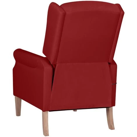 TRUE DEAL Fauteuil De Massage Inclinable Rouge Bordeaux Tissu 5 TRUE DEAL Fauteuil De Massage Inclinable Rouge Bordeaux Tissu – Image 3