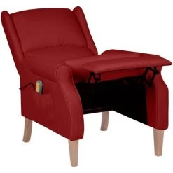 TRUE DEAL Fauteuil De Massage Inclinable Rouge Bordeaux Tissu 10 TRUE DEAL Fauteuil De Massage Inclinable Rouge Bordeaux Tissu -Pas Cher Fauteuil Magasin 57831787 4