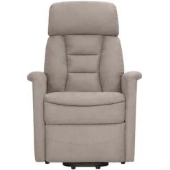 TRUE DEAL Fauteuil Inclinable Taupe Similicuir Daim -Pas Cher Fauteuil Magasin 57832195 3
