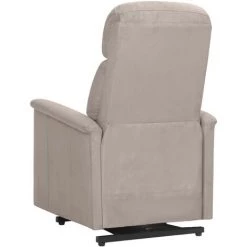 TRUE DEAL Fauteuil Inclinable Taupe Similicuir Daim -Pas Cher Fauteuil Magasin 57832195 5