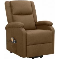 TRUE DEAL Fauteuil De Massage Inclinable Marron Tissu -Pas Cher Fauteuil Magasin 57832212 2