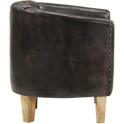 TRUE DEAL Fauteuil Gris Cuir Véritable -Pas Cher Fauteuil Magasin 57832868 3