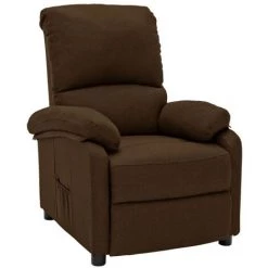 TRUE DEAL Fauteuil Inclinable Marron Foncé Tissu