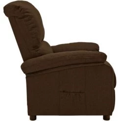 TRUE DEAL Fauteuil Inclinable Marron Foncé Tissu -Pas Cher Fauteuil Magasin 57832933 3