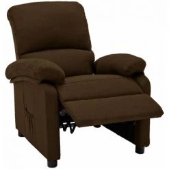 TRUE DEAL Fauteuil Inclinable Marron Foncé Tissu -Pas Cher Fauteuil Magasin 57832933 4