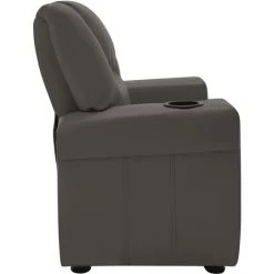 TRUE DEAL Fauteuil Inclinable Pour Enfants Similicuir Gris Anthracite -Pas Cher Fauteuil Magasin 57833394 4