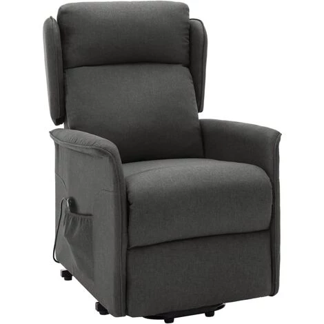 TRUE DEAL Fauteuil Inclinable Gris Foncé Tissu 4 TRUE DEAL Fauteuil Inclinable Gris Foncé Tissu – Image 2
