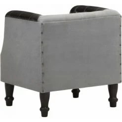 TRUE DEAL Fauteuil Noir Cuir Véritable Et Bois De Manguier Massif -Pas Cher Fauteuil Magasin 57833427 4