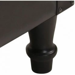 TRUE DEAL Fauteuil Noir Cuir Véritable Et Bois De Manguier Massif -Pas Cher Fauteuil Magasin 57833427 5