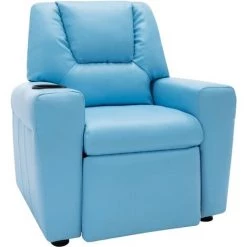 TRUE DEAL Fauteuil Inclinable Pour Enfants Similicuir Bleu