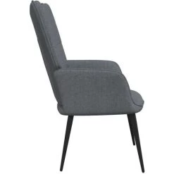 TRUE DEAL Chaise De Relaxation Gris Foncé Tissu -Pas Cher Fauteuil Magasin 57833954 3
