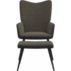TRUE DEAL Chaise De Relaxation Avec Repose-pied Gris Foncé Velours Et PVC 9 TRUE DEAL Chaise De Relaxation Avec Repose-pied Gris Foncé Velours Et PVC -Pas Cher Fauteuil Magasin 57834498 3