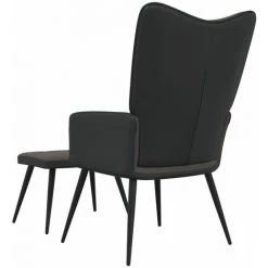 TRUE DEAL Chaise De Relaxation Avec Repose-pied Gris Foncé Velours Et PVC 11 TRUE DEAL Chaise De Relaxation Avec Repose-pied Gris Foncé Velours Et PVC -Pas Cher Fauteuil Magasin 57834498 5