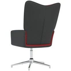 TRUE DEAL Chaise De Relaxation Rouge Bordeaux Velours Et PVC 10 TRUE DEAL Chaise De Relaxation Rouge Bordeaux Velours Et PVC -Pas Cher Fauteuil Magasin 57834515 4