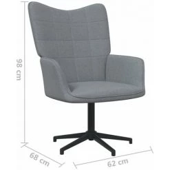 TRUE DEAL Chaise De Relaxation Gris Clair Tissu -Pas Cher Fauteuil Magasin 57834534 5