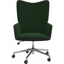 TRUE DEAL Chaise De Relaxation Vert Foncé Velours Et PVC 10 TRUE DEAL Chaise De Relaxation Vert Foncé Velours Et PVC -Pas Cher Fauteuil Magasin 57834777 4