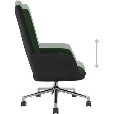 TRUE DEAL Chaise De Relaxation Vert Foncé Velours Et PVC 7 TRUE DEAL Chaise De Relaxation Vert Foncé Velours Et PVC – Image 5