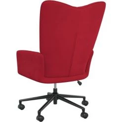 TRUE DEAL Chaise De Relaxation Rouge Bordeaux Velours -Pas Cher Fauteuil Magasin 57834823 4
