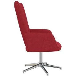 TRUE DEAL Chaise De Relaxation Avec Tabouret Rouge Bordeaux Tissu -Pas Cher Fauteuil Magasin 57834846 5