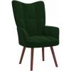 TRUE DEAL Chaise De Relaxation Vert Foncé Velours -Pas Cher Fauteuil Magasin 57834950 1