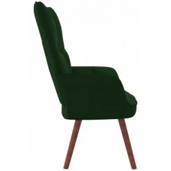 TRUE DEAL Chaise De Relaxation Vert Foncé Velours -Pas Cher Fauteuil Magasin 57834950 3