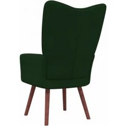 TRUE DEAL Chaise De Relaxation Vert Foncé Velours -Pas Cher Fauteuil Magasin 57834950 4