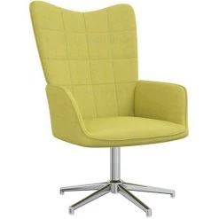 TRUE DEAL Chaise De Relaxation Avec Tabouret Vert Tissu -Pas Cher Fauteuil Magasin 57834979 3