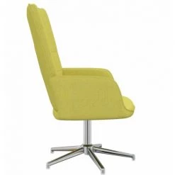 TRUE DEAL Chaise De Relaxation Avec Tabouret Vert Tissu -Pas Cher Fauteuil Magasin 57834979 5