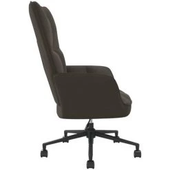 TRUE DEAL Chaise De Relaxation Gris Foncé Velours -Pas Cher Fauteuil Magasin 57835243 3