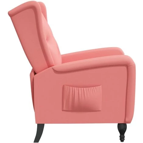 TRUE DEAL Fauteuil Inclinable Rose Velours 6 TRUE DEAL Fauteuil Inclinable Rose Velours – Image 4