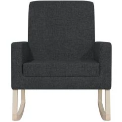 TRUE DEAL Chaise à Bascule Noir Tissu -Pas Cher Fauteuil Magasin 57835368 3