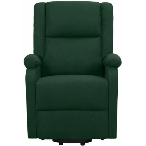 TRUE DEAL Fauteuil De Massage Inclinable Vert Foncé Tissu 5 TRUE DEAL Fauteuil De Massage Inclinable Vert Foncé Tissu – Image 3