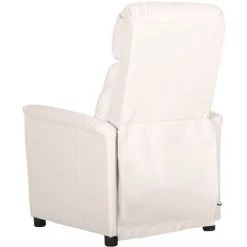TRUE DEAL Fauteuil De Massage Inclinable Blanc Similicuir -Pas Cher Fauteuil Magasin 57835434 4