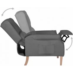 TRUE DEAL Fauteuil Inclinable Gris Clair Tissu -Pas Cher Fauteuil Magasin 57835534 5