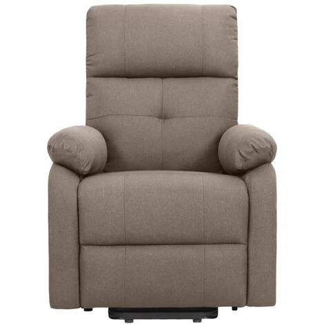 TRUE DEAL Fauteuil Inclinable Taupe Tissu 5 TRUE DEAL Fauteuil Inclinable Taupe Tissu – Image 3