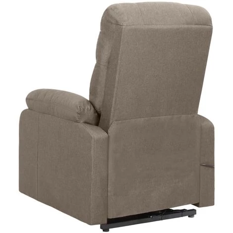 TRUE DEAL Fauteuil Inclinable Taupe Tissu 6 TRUE DEAL Fauteuil Inclinable Taupe Tissu – Image 4