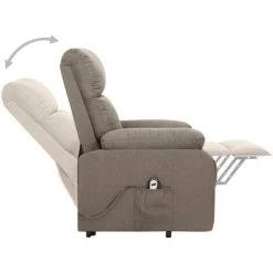 TRUE DEAL Fauteuil Inclinable Taupe Tissu 11 TRUE DEAL Fauteuil Inclinable Taupe Tissu -Pas Cher Fauteuil Magasin 57835592 5