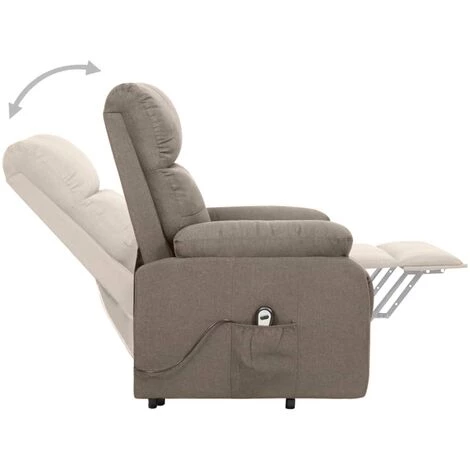TRUE DEAL Fauteuil Inclinable Taupe Tissu 7 TRUE DEAL Fauteuil Inclinable Taupe Tissu – Image 5