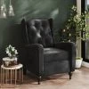 TRUE DEAL Fauteuil Inclinable Noir Velours