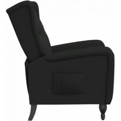 TRUE DEAL Fauteuil Inclinable Noir Velours 10 TRUE DEAL Fauteuil Inclinable Noir Velours -Pas Cher Fauteuil Magasin 57835645 4