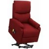 TRUE DEAL Fauteuil De Massage Inclinable Rouge Bordeaux Tissu