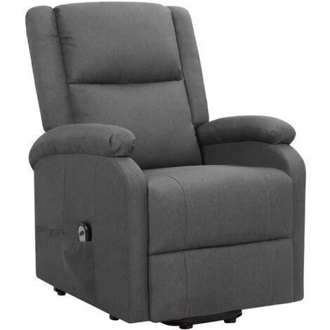 TRUE DEAL Fauteuil Inclinable Gris Foncé Tissu 4 TRUE DEAL Fauteuil Inclinable Gris Foncé Tissu – Image 2