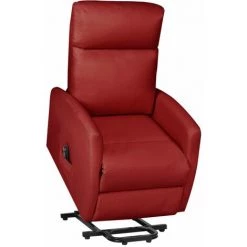 TRUE DEAL Fauteuil Inclinable Rouge Bordeaux Similicuir