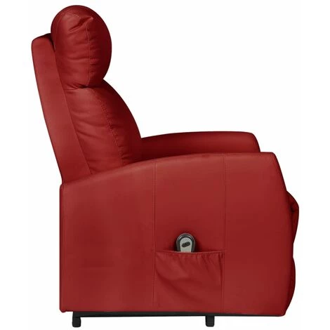 TRUE DEAL Fauteuil Inclinable Rouge Bordeaux Similicuir 7 TRUE DEAL Fauteuil Inclinable Rouge Bordeaux Similicuir – Image 5