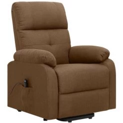 TRUE DEAL Fauteuil Inclinable Marron Tissu -Pas Cher Fauteuil Magasin 57835856 2