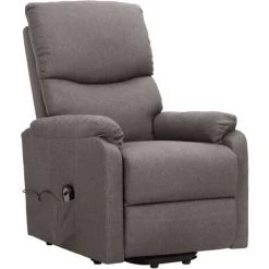 TRUE DEAL Fauteuil Inclinable Gris Clair Tissu -Pas Cher Fauteuil Magasin 57835936 2